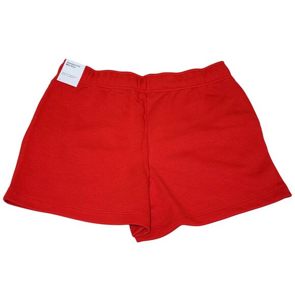 Nike Women Sportswear Club Fleece Mid Rise Sweat Shorts Size US M University Red - Picture 3 of 4